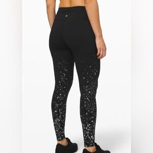 Lululemon Speed Wunder Tight 28” Spark Leggings Black Silver Women's Size 6